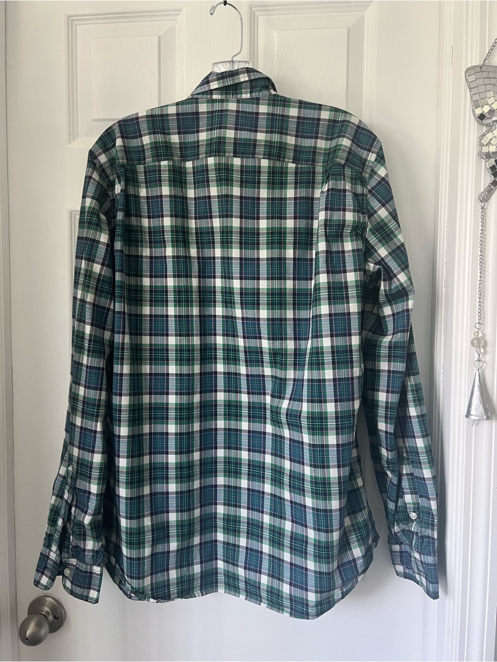 GAP Green & Navy Plaid Button-Front Shirt Jacket - Picture 3 of 6